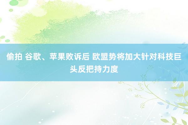 偷拍 谷歌、苹果败诉后 欧盟势将加大针对科技巨头反把持力度