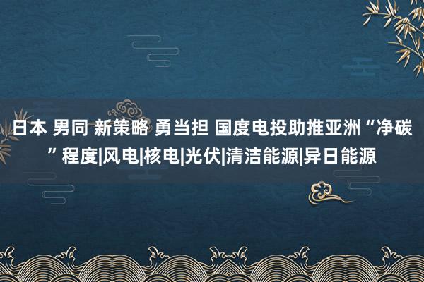 日本 男同 新策略 勇当担 国度电投助推亚洲“净碳”程度|风电|核电|光伏|清洁能源|异日能源