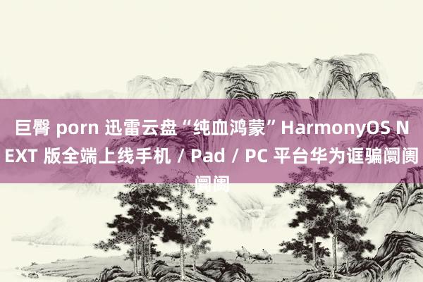 巨臀 porn 迅雷云盘“纯血鸿蒙”HarmonyOS NEXT 版全端上线手机 / Pad / PC 平台华为诓骗阛阓