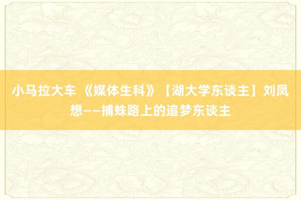 小马拉大车 《媒体生科》【湖大学东谈主】刘凤想——捕蛛路上的追梦东谈主